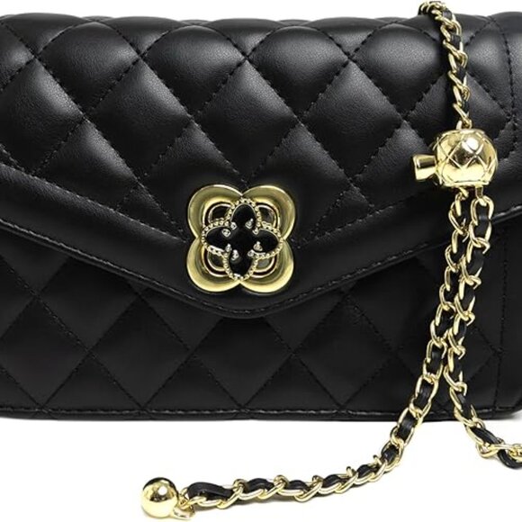 Neiman Marcus Black Quilted Leather Crossbody Bag - Picture 4 of 4